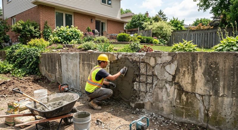 Brick Retaining Wall Repair in Clayton, NC