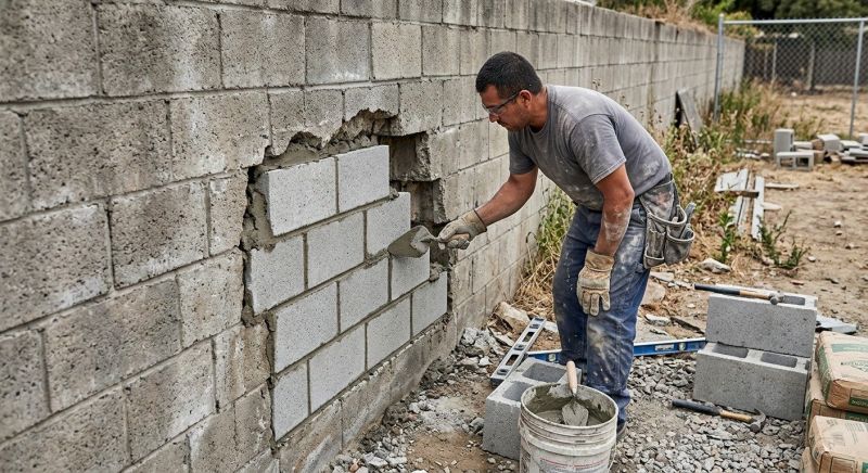 Concrete Block Repair in Apex, NC