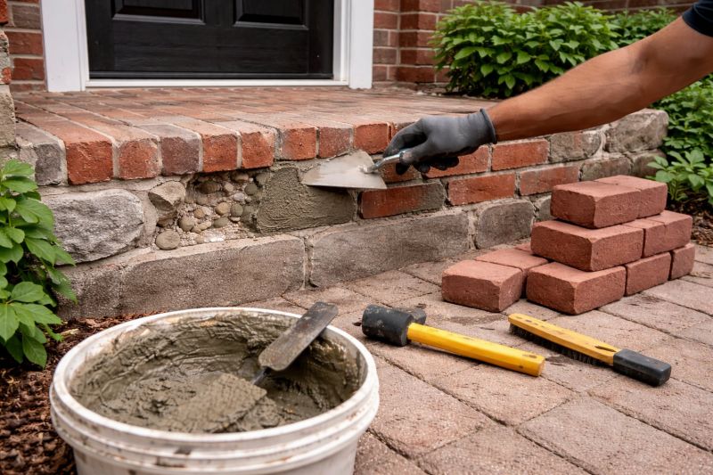 Entryway Brick Repair in Clayton, NC