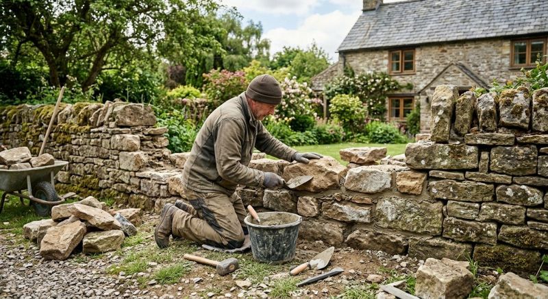 Stone Wall Repair in Angier, NC